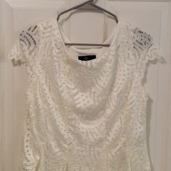 Beautiful Ronni Nicole White Lace Cap Sleeve Dress Bride Bridal Shower Women's 8 - Picture 3 of 8